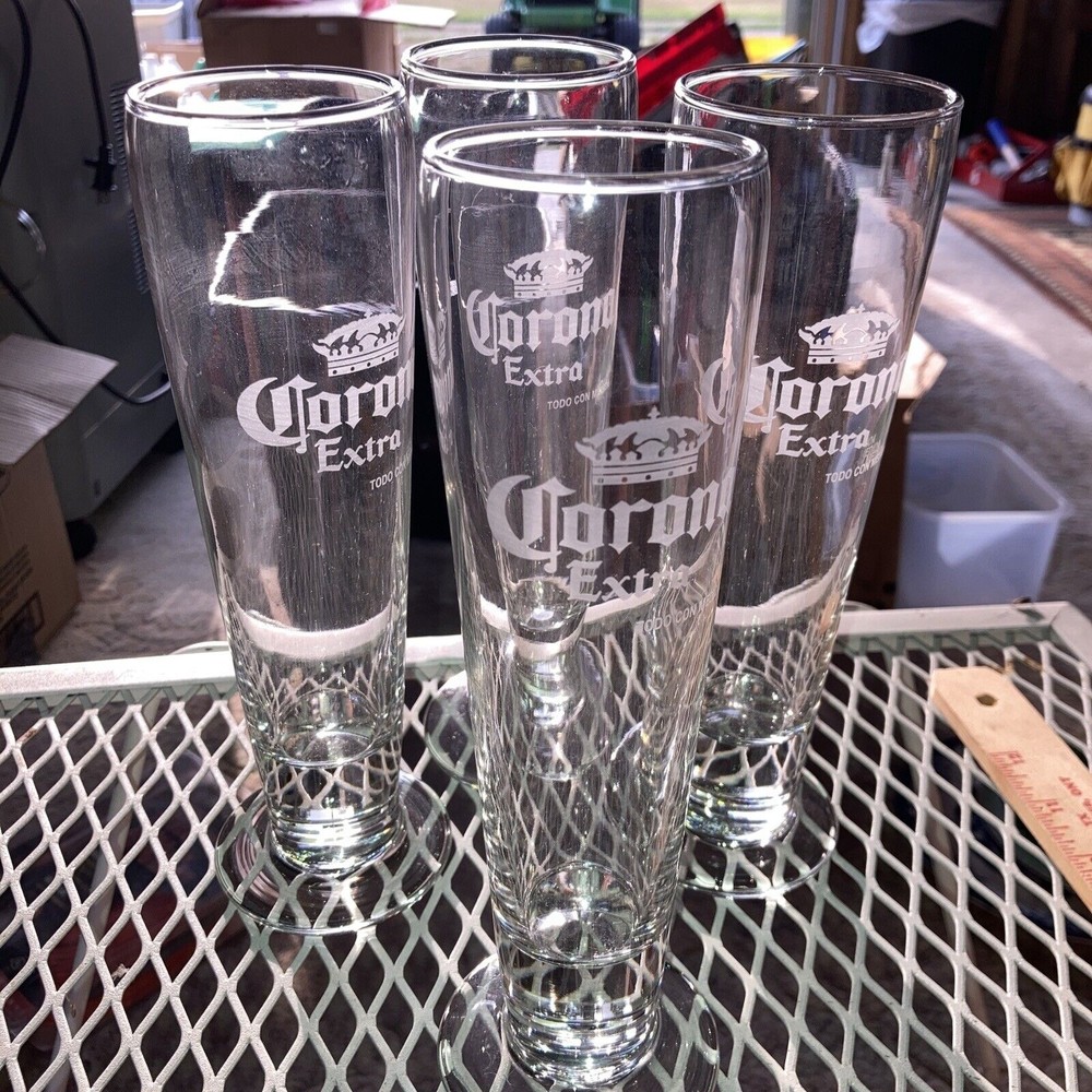 Corona Extra Engraved Beer Glasses (4)